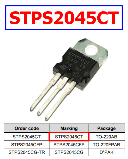 STPS2045CT Datasheet 45V Schottky Rectifier Diode