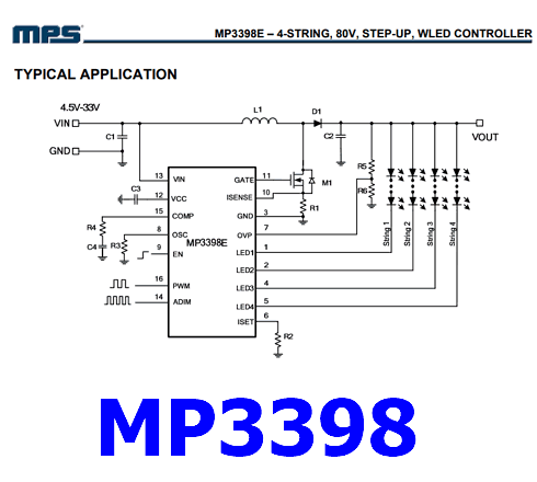 Mp3398 Pdf Datasheet - Step-up Controller