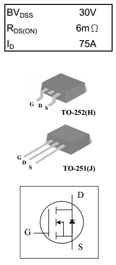 85T03GH Datasheet PDF - 30V, 75A, N-Ch, MOSFET